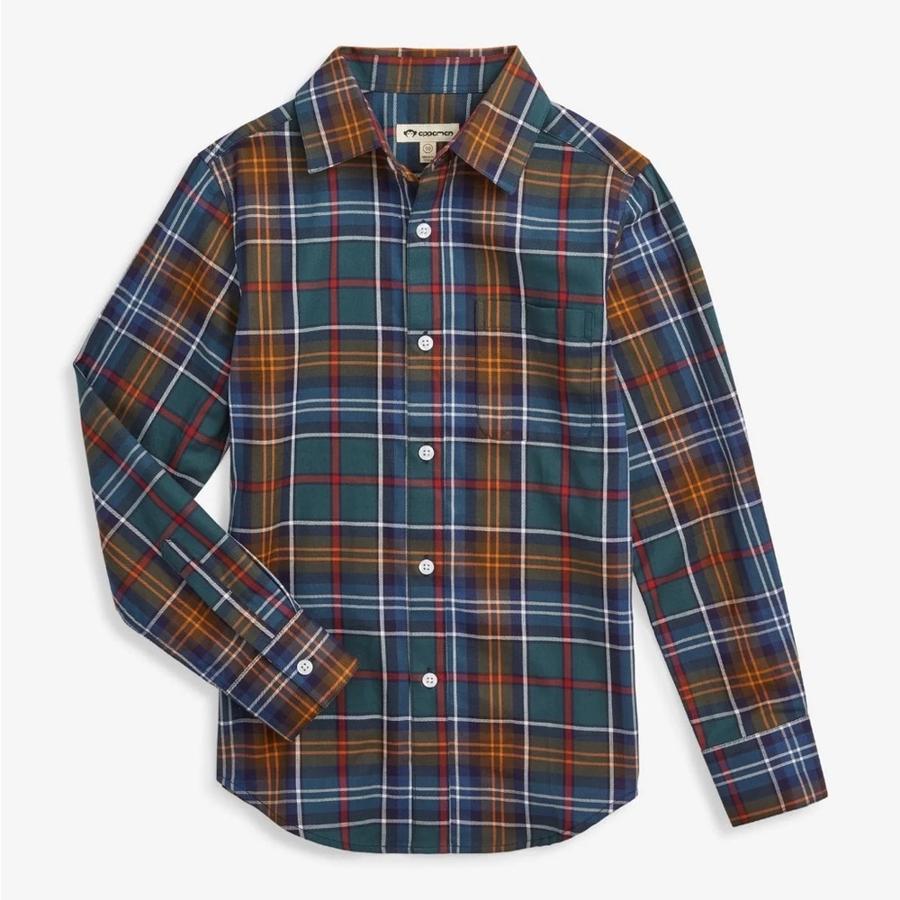 Appaman Kids Plaid Button Down Shirt - Blue, Green, Yellow
